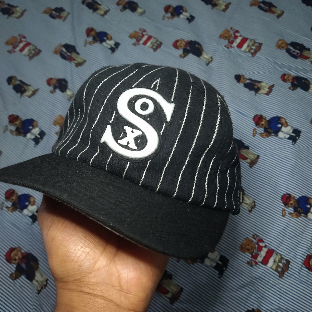 Vintage Chicago White Sox Pinstripe New Era Snapback Buckle Strap back cap hat